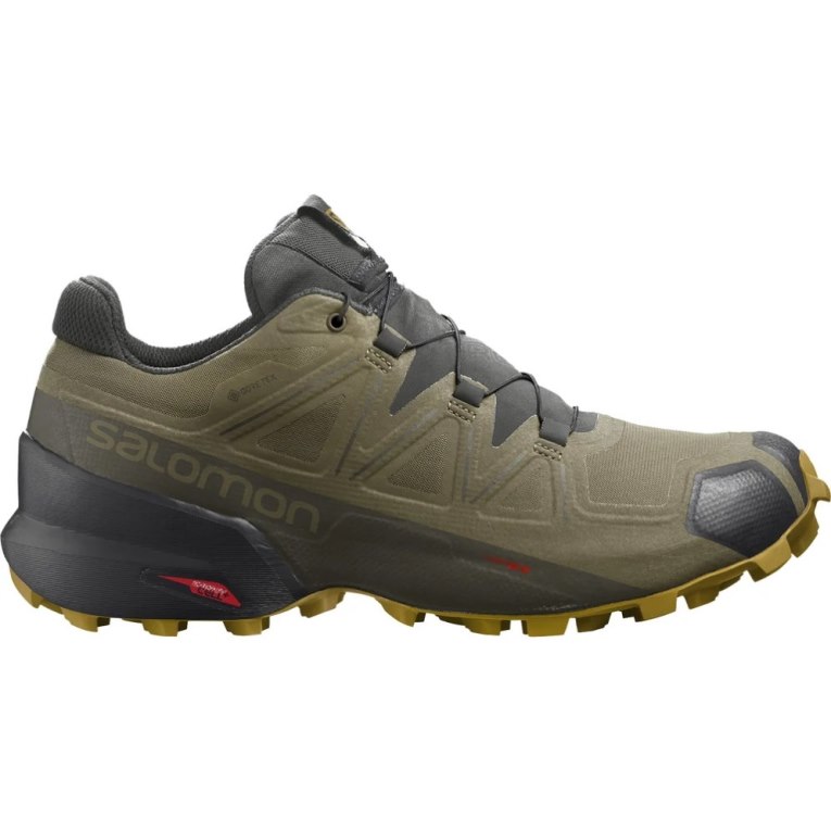 Olive Salomon Speedcross 5 GTX Men\'s Trail Running Shoes | IE SX1083